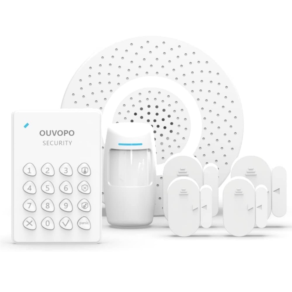 OUVOPO Home Alarm 7 Piece, App Alert, No Contract , Work with Alexa, DIY Alarm